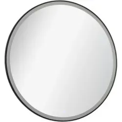 Fackelmann NEW YORK LED Spiegel 60 cm Ø - Modernes Design für Ihr Badezimmer - Badezimmerspiegel mit LED-Beleuchtung, rund und elegant in Schwarz, ideal für eine stilvolle Wandmontage.