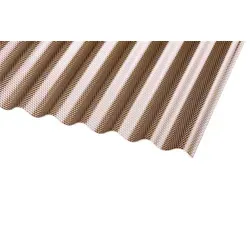 Premium Acryl Profilplatte Wabe Sinus 76/18 - Bronce 1045 x 2000 x 3 mm - Acrylplatte in Bronce mit Wabenstruktur, ideal für dekorative Anwendungen und Lichtgestaltung.