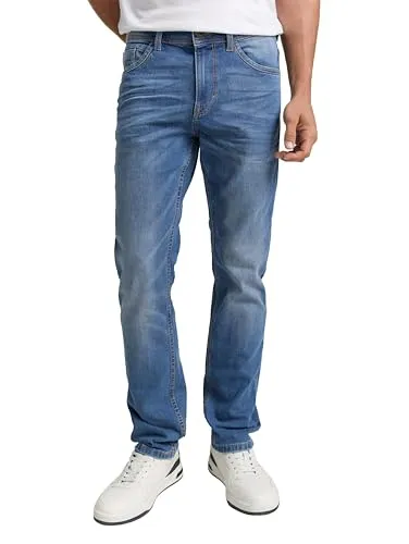 TOM TAILOR Herren Josh Regular Slim Jeans - Klassische Jeans im Five-Pocket-Style mit Stretch-Anteil für hohen Tragekomfort. Ideal für den Alltag, erhältlich in verschiedenen Längen und Passform: Josh Regular Slim Fit.
