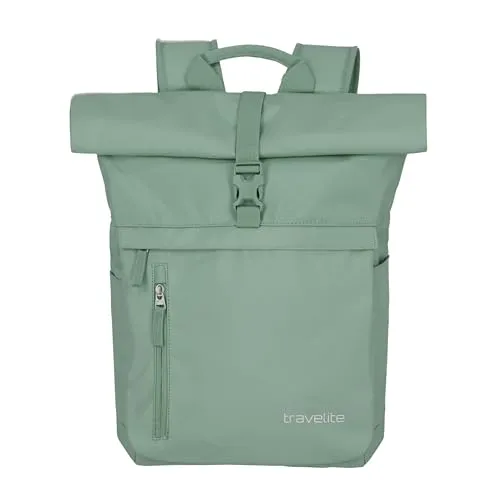 Travelite Handgepäck Rucksack BASICS - 15,6 Zoll Laptop-Rucksack mit Rolltop-Funktion, 35L, ideal für Reisen und Alltag, leicht & robust