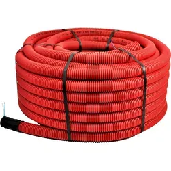 Unterirdisches Wellrohr M50 mm - Leerrohr für sichere Kabelverlegung - Kabelröhren für unterirdische Installation, schützt Kabel vor Feuchtigkeit und mechanischen Einflüssen, erhältlich in Längen von 5m bis 50m.