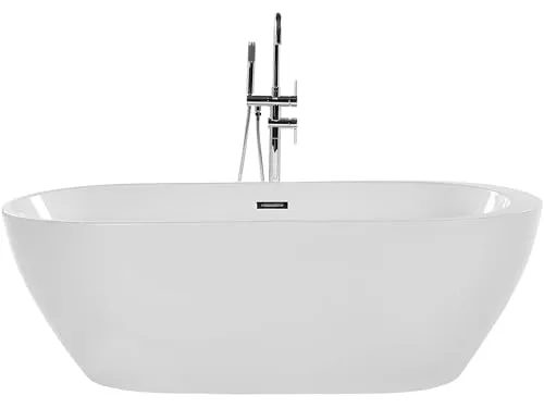 BELIANI Freistehende Badewanne Acryl oval 150 x 75 cm - Sanitäranlagen & Zubehör – Elegante, pflegeleichte Badewanne aus robustem Acryl, perfekt für entspannende Momente im Badezimmer.