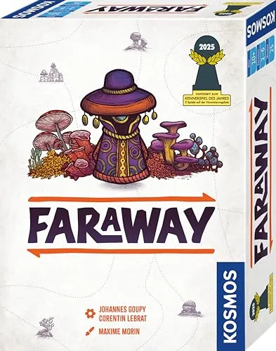 Kosmos 684709 Faraway: Abwechslungsreiches Kartenspiel für 2-6 Spieler - Gesellschaftsspiel mit innovativem Mechanismus, ideal für spannende Spielabende. Nominiert zum Spiel des Jahres 2025, bietet es fesselnden Spielspaß und hohen Wiederspielreiz.