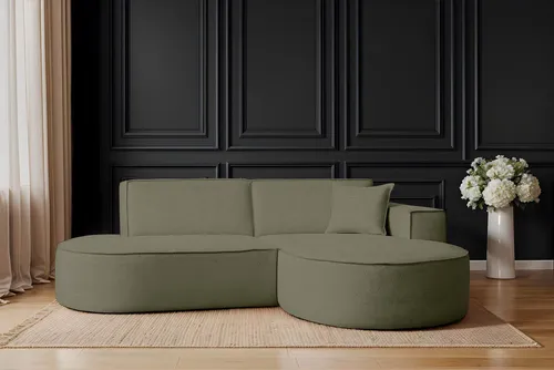 Kaiser Möbel Ecksofa MODENA STUDIO - Designerstoff Artico Moss, rechts - Grün - Ecksofa Modena Studio – modernes Design trifft auf hohen Komfort. Ideal für stilvolle Räume, mit pflegeleichtem, strapazierfähigem Bezug und hohem Sitzkomfort. Perfekt für entspannte Stunden!