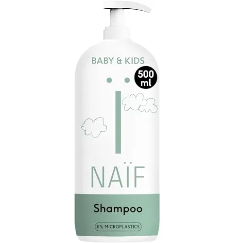 Naïf Nourishing Shampoo for Baby & Kids - 500ml Refill Pack, No Microplastics - Babypflege: Nährendes Shampoo für empfindliche Kopfhaut, brennt nicht in den Augen und enthält natürliche Inhaltsstoffe. Ideal für alle Haartypen und getestet für Sicherheit.