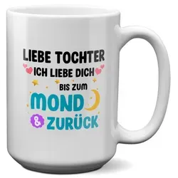 22Feels Tasse Tochter Geschenk Geburtstag 18 Jahre Kinder Abi Bachelor Weihnachten, Keramik, XL, Made In Germany, Spülmaschinenfest weiß