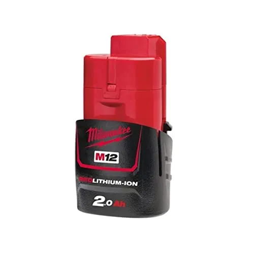 Milwaukee M12 B2 12 V Li-Ion Akku 2,0 Ah - Leistungsstarker 12V Li-Ion Akku mit 2,0 Ah für Elektrowerkzeuge, ideal für längere Einsatzzeiten und effizientes Arbeiten.