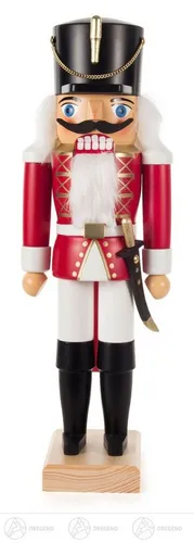 Nussknacker Husar rot 34cm – Erzgebirge Weihnachtsfigur - Traditioneller Nussknacker aus dem Erzgebirge, 34 cm hoch. Perfekt als festliche Dekoration für Ihr Zuhause und ein Blickfang in jedem Raum.
