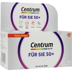 Centrum für Sie 50+ (capletten) 60 ST - Nahrungsergänzungsmittel speziell für Frauen ab 50, gluten- und laktosefrei, unterstützt die Gesundheit mit wichtigen Vitaminen und Mineralstoffen.