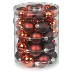 MAGIC by Inge Weihnachtsbaumkugel, Weihnachtskugeln Glas 4-6cm Mix 44er Set - Shiny Chestnut braun