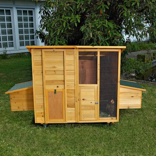 Feel2Home Hühnerstall mit Freilaufgehege - Outdoor Hühnerstall aus robustem Holz, ideal für die artgerechte Haltung von Geflügel und Kleintieren, inkl. Montageanleitung für einfachen Aufbau.