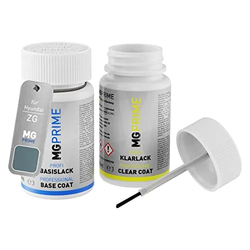 MG PRIME Autolack Lackstift Set für Hyundai ZG Ice Blue Metallic Basislack Klarlack je 50ml