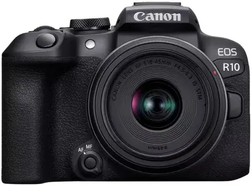 CANON EOS R10 Kit - Vielseitige Systemkamera mit 18-45mm Objektiv, 7,5 cm Touchscreen und WLAN für kreative Content Creator
