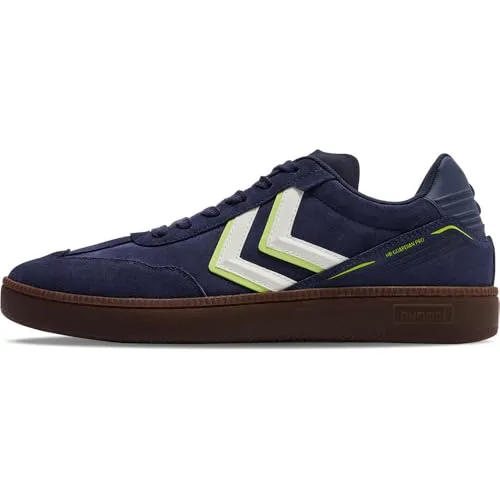 hummel HB Guardian Pro Indoor Handball Torwartschuhe Blau - Stilvolle Handball-Torwartschuhe aus echtem Wildleder mit dämpfender EVA-Zwischensohle. Ideal für Freizeit und Hallensport – für optimalen Grip und Komfort!