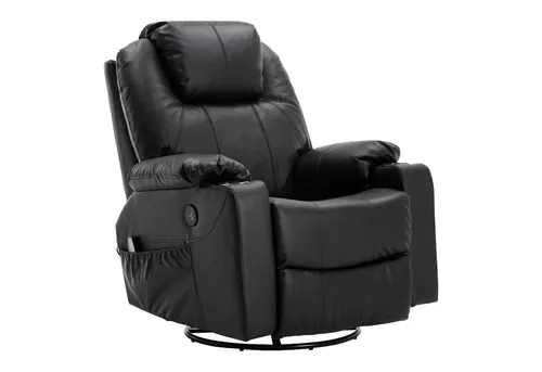 MCombo Relaxsessel 7050 - Leder Massagesessel mit Heizung - Hochwertiger Massagesessel aus Echtleder, 360° drehbar und mit Heizfunktion. Genießen Sie entspannende Massagen in luxuriösem Komfort und stilvollem Design!