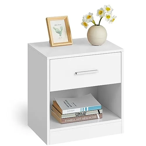 VASAGLE Nachttisch LET619T14 mit Schublade - Moderner Couchtisch mit minimalistischen Design und stabiler Konstruktion. Perfekt als Nachttisch oder Beistelltisch, bis 75 kg belastbar und mit leichtgängiger Schublade.