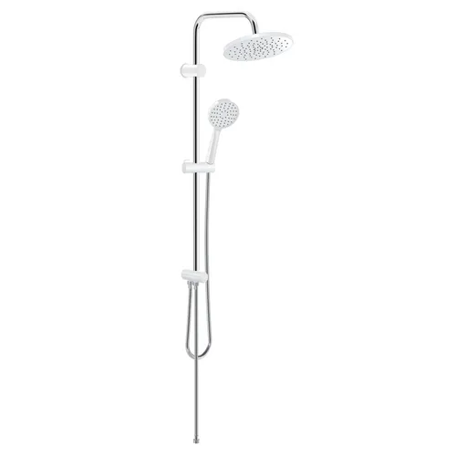 Duschsystem Set GrandoWhite | Regendusche & Handbrause aus Edelstahl - Komplettes Duschsystem für modernes Badezimmer, korrosionsbeständig und mit leicht zu reinigenden Düsen für optimalen Komfort.