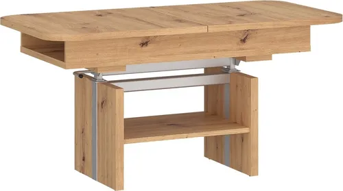 Couchtisch >CORTADO< ausziehbar bis 150cm, höhenverstellbar bis 72cm, in Artisan Eiche Nachbildung - 110/150x56/72x65cm (BxHxT)