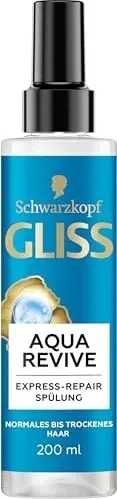 Schwarzkopf Gliss Aqua Revive Conditioner Spray 200 ml - Leave-in Conditioner für normales bis trockenes Haar, spendet intensiv Feuchtigkeit und pflegt geschwächtes Haar bis in die Spitzen – einfach anwenden, nicht ausspülen!