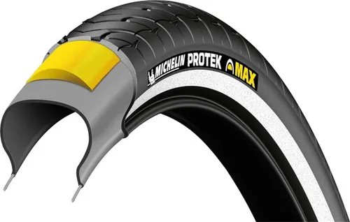 Michelin Reifen Protek Max 29x2.20" - Optimaler Pannenschutz - Fahrradreifen mit MAX Protection Technologie für optimalen Schutz vor Durchstichen. Ideal für City-Trekking, bietet exzellenten Grip und hohe Stabilität auf verschiedenen Untergründen.