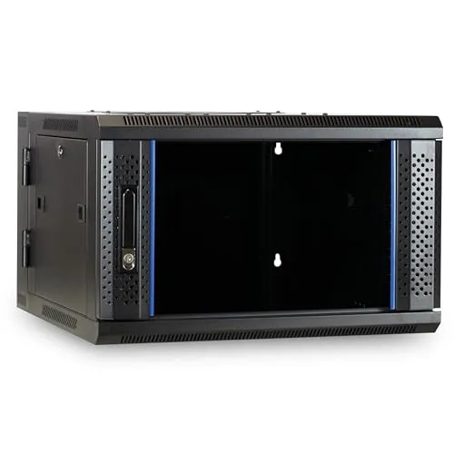 6HE Netzwerkschrank 19 Zoll mit Glastür - Computer- & Server-Racks, wendbares Wandgehäuse mit 60 kg Traglast und herausnehmbaren Seitenwänden für optimalen Zugang zu Ihren Netzwerkgeräten.