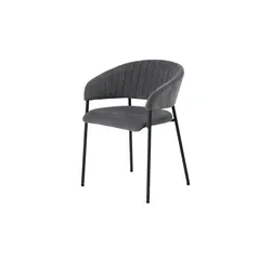 Armlehnstuhl Anton, grau - Stuhl im modernen Scandi-Stil mit bequemem Samtbezug, ideal für stilvolle Wohnräume. Maße: B: 54,5 cm, H: 77,5 cm, T: 54 cm. Holen Sie sich jetzt 10€ Willkommens-Gutschein bei Newsletter-Anmeldung!