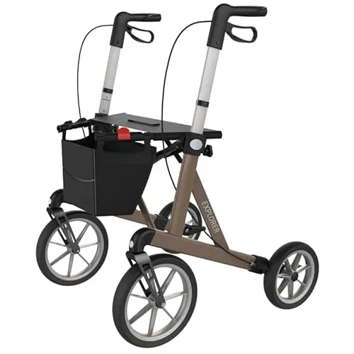 Rehasense Explorer L - Outdoor Rollator für Außenbereich, große Räder bis 200 kg für maximale Stabilität und Sicherheit
