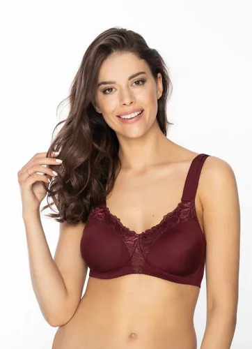 Bügelloser BH VIANIA, Damen, Gr. 85, Cup E, rot (weinrot) - Funktionsunterwäsche - Komfort-BH ohne Bügel von Viania mit doppelt gemoldeten Cups und bequemen, breiten Trägern für optimalen Halt.