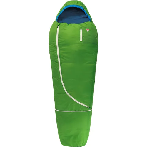 Biopod Wolle Kids World Traveller - Wollschlafsack rechts holly green - Wollschlafsack für Kinder, mit AlmWolle für optimales Schlafklima und einfach verlängerbar von 125 bis 165 cm – ideal für erholsame Nächte beim Camping.