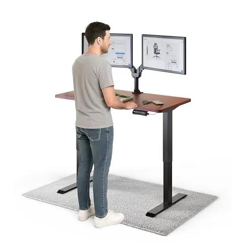 DESKSPACE PRO Elektrisch höhenverstellbarer Schreibtisch 120x60 cm – Schwarz/Braun mit Memory-Funktion - VIELSEITIG EINSETZBAR - Der elektrisch höhenverstellbare Schreibtisch fördert Komfort und Produktivität im Home-Office und Büro. Mit leiser Motorsteuerung und individueller Höhenverstellung für optimale Ergonomie.