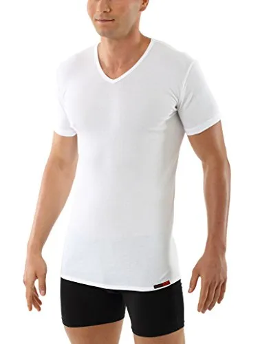 ALBERT KREUZ V-Unterhemd Business Herrenunterhemd aus Bio-Baumwolle Kurzarm weiß 7/XL - Leichtes Kurzarm-Unterhemd aus 100% Bio-Baumwolle für optimalen Tragekomfort. Ideal für den Alltag, mit flachen Nähten und einem tiefen V-Ausschnitt. Schützt vor Flecken auf der Oberbekleidung.