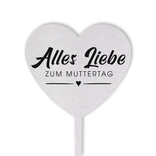 Blumenstecker Herz "Alles Liebe zum Muttertag"