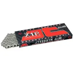 JT DRIVE CHAIN Übertragungskette 520X1R 520 - Motorradzubehör mit reibungsarmer X-Ring-Technologie für höchste Leistung und Widerstandsfähigkeit, ideal für MX, Enduro und Trails.