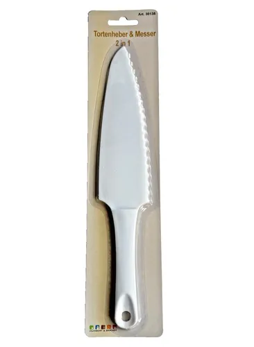 Tortenheber + Messer 2in1 Tortenmesser Messer Kuchenheber mit Messer 28cm