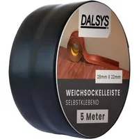 Dalsys Selbstklebende Weichsockelleiste 5m Schwarz - Vielseitige Weichsockelleiste aus PVC, ideal für Fugenabdichtungen und Abschlussleisten. Hohe Klebehaftung sorgt für Schutz vor Schmutz und Feuchtigkeit. Schnelle Montage und einfache Pflege!