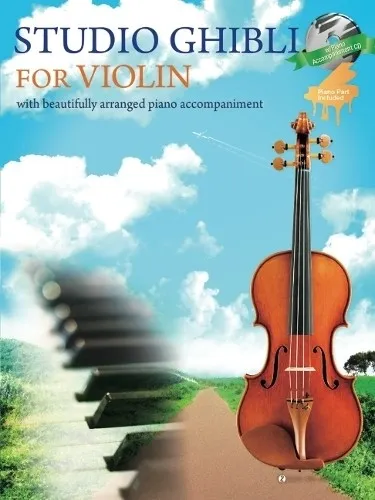 Studio Ghibli for Violin and Piano Book/CD - Noten für Musicals, 60 Seiten mit zauberhaften Melodien aus Studio Ghibli für Violine und Klavierbegleitung, ideal für Musikliebhaber und Ghibli-Fans.