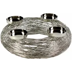 Werner Voß Weihnachtsfigur Adventskranz Tangle - Silber Edelstahl 28x11 cm - Dekofiguren: Der elegante Adventskranz Tangle aus silbernem Edelstahl (28x11 cm) bietet vielfältige Gestaltungsmöglichkeiten für eine individuelle Weihnachtsdekoration.