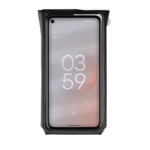 Topeak Phone DryBag M Smartphone-Schutzhülle, Schwarz - Wasserdichte Smartphone-Hülle für Outdoor-Aktivitäten, mit transparentem Touch-Fenster und QuickClick-System für schnellen Halt am Fahrrad.