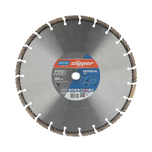 Norton Clipper Diamanttrennscheibe Pro Universal Laser 350x20mm - Hochwertige Diamantsägeblatt für präzise Schnitte. Ideal für verschiedene Materialien und langlebig im Einsatz. Perfekt für professionelle Anwendungen im Werkzeugzubehör.