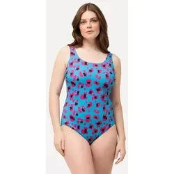 Ulla Popken Badeanzug Neondruck blau 62/64 - Sportlicher Badeanzug in Türkisblau mit stylischem Neondruck. Ideal für den Schwimmbadbesuch. Handwäsche empfohlen, nicht trocknergeeignet. OEKO-TEX® zertifiziert für geprüfte Qualität.