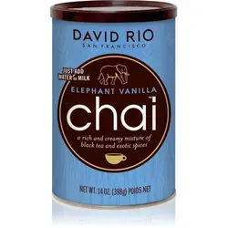 David Rio Elephant Vanilla Chai Pulver, 398 g - Premium Tee-Pulver mit feinem Vanillegeschmack, perfekt für Chai-Liebhaber und ideal für entspannende Momente.