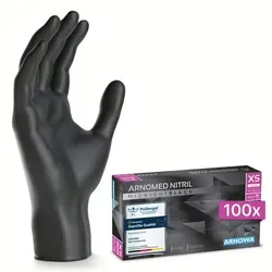 ARNOMED CLASSIC NITRIL MIDNIGHT BLACK Nitrilhandschuhe schwarz puderfrei 6/XS