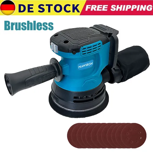 Makita DBO180ZJ Exzenterschleifer - 18 V Makpac, kompakt und manövrierbar mit 3 Geschwindigkeitsstufen, ohne Akku und Ladegerät
