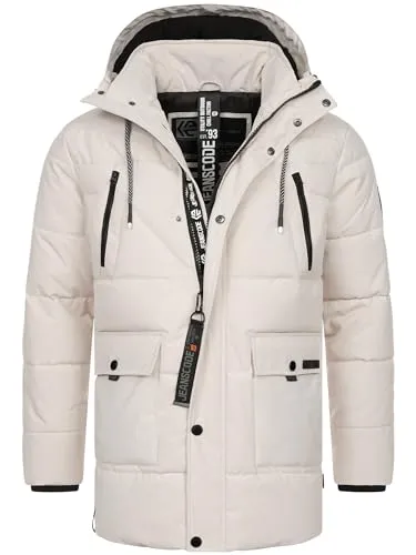 Indicode Winterjacke INWess blau M - Funktionsjacke für die kalte Saison, aus 100% Polyamid, mit praktischer Kapuze und Regular Fit für optimalen Tragekomfort.