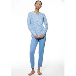 Mey Schlafanzug FLOWER MEADOW (2 tlg) - Nachtwäsche aus 100% Baumwolle, atmungsaktiv und bequem, mit floralem Allover-Druck für einen lässigen Look.