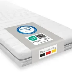Schlafhafen Kaltschaummatratze 7 Zonen - Ergonomische Kaltschaummatratze für alle Schlafpositionen, ideal für Allergiker, in verschiedenen Größen erhältlich, Made in Germany.