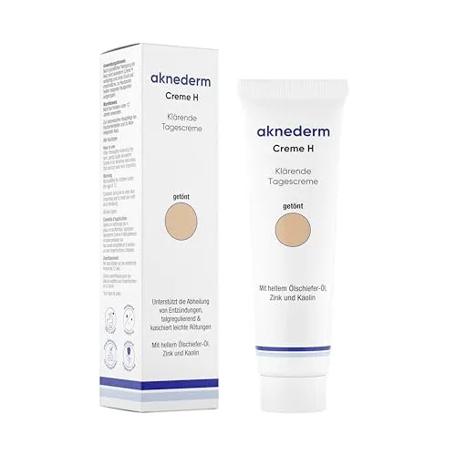 Aknederm Creme H 30g - Mattierende Gesichtscreme für einen strahlenden Teint - Mattierende Gesichtscreme für zu Akne neigende Haut. Die getönte Feuchtigkeitscreme kaschiert Pickel & Rötungen und sorgt für ein feines Hautbild. Ideal für die tägliche Pflege ohne Parfüm.