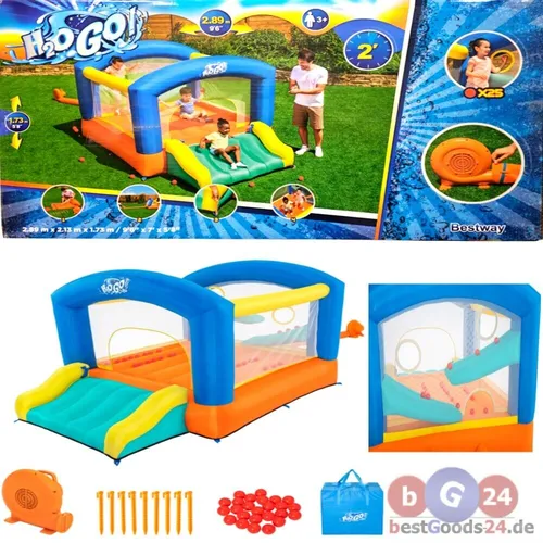 Bestway H2OGO Hüpfburg Spielburg mit Dauergebläse Leap & Play 289 x 213 x 173cm