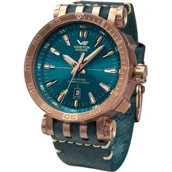 Vostok Europe Automatik Herrenuhr Energia Rocket Bronze NH35A-575O286 - Armbanduhren für Herren, mit leuchtenden Funktionen und stilvollem blauen Zifferblatt, perfekt für jeden Anlass.