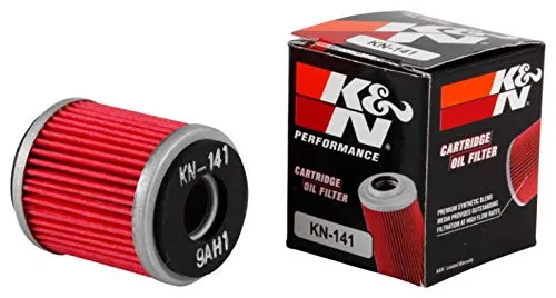 K&N Powersports Ölfilter - Kartusche 38x46mm kompatibel mit Beta, Yamaha, Fantic, HM Moto, MBK, TM, Rieju, Gas Gas (KN-141) Rot Fitment
